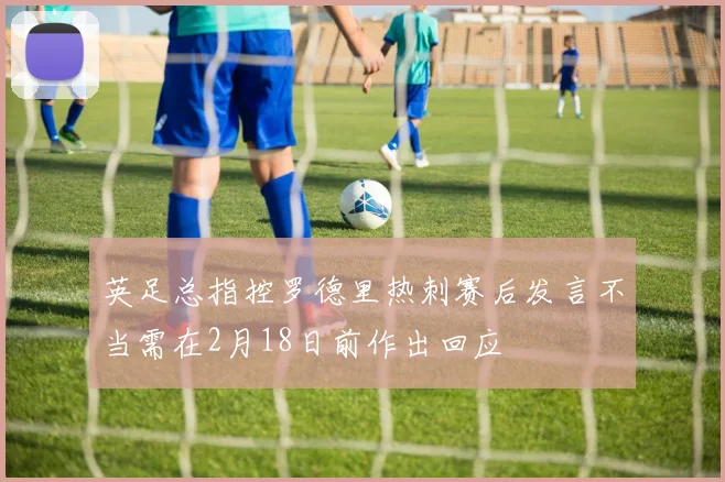 英足总指控罗德里热刺赛后发言不当需在2月18日前作出回应